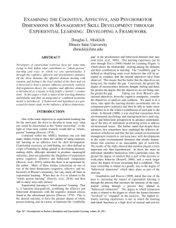 Examining the Cognitive, Affective, and Psychomotor