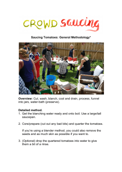 Saucing Tomatoes: General Methodology
