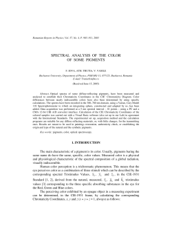 spectral analysis of the color of some pigments