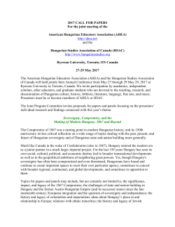 2017 CALL FOR PAPERS For the joint meeting of the American