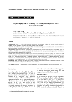 Improving Quality of Working Life among Nursing