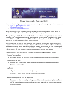 Retrofit Guidelines &ndash; Energy Conservation Measures