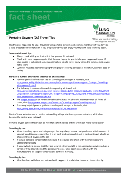 Portable Oxygen (O2) Travel Tips