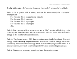 Cyclic Molecules &hellip;let`s start with simple &ldquo;molecules&rdquo; using only 1s