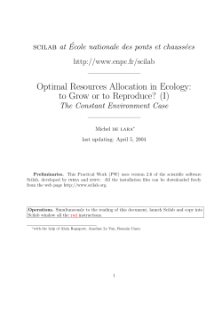 Optimal Resources Allocation in Ecology: to Grow or to Reproduce? (I)