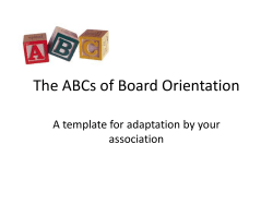 Board Orientation Basics Template