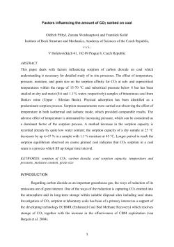 Factors influencing the amount of CO2 sorbed on coal
