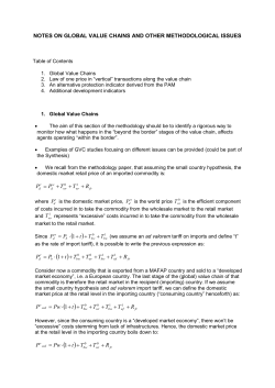 NOTES ON GLOBAL VALUE CHAINS AND OTHER METHODOLOGICAL ISSUES Table
