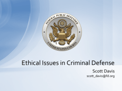 Ethical Issues in Criminal Defense