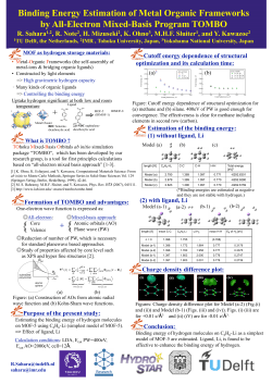 Binding Energy Estimation of Metal Organic