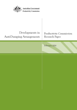 Developments in Anti-Dumping Arrangements