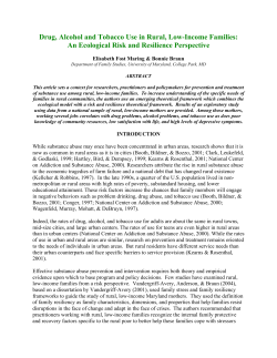 Drug, Alcohol and Tobacco Use in Rural, Low