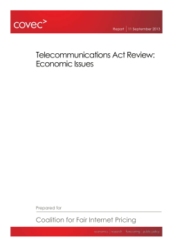Telecommunications Act Review: Economic Issues