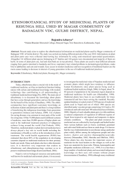 ethnobotanical study of medicinal plants of resunga hill