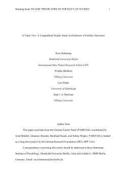 Running head: DYADIC PREDICTORS OF FERTILITY OUTCOMES