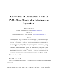 Enforcement of Contribution Norms in Public Good Games with