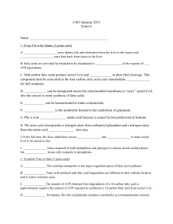 C483 Summer 2015 Exam 4 Name 1. 20 pts Fill in the blanks (2