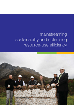 mainstreaming sustainability and optimising resource