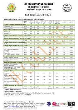 JE EDUCATIONAL COLLEGE Full Time Course Fee List