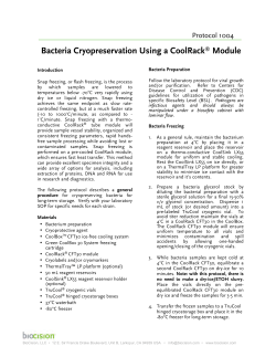 Bacteria Cryopreservation Using a CoolRack&reg; Module