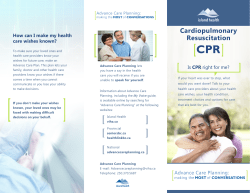 Advance Care Planning: Cardiopulmonary Resuscitation (CPR)