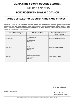 lancashire county council election thursday, 4 may 2017 longridge