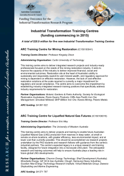 ARC Training Centre for Liquefied Natural Gas Futures