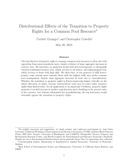 Distributional Effects of the Transition to Property Rights for a