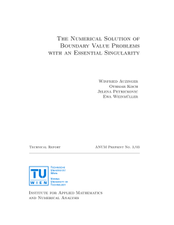 The Numerical Solution of Boundary Value