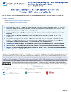 How to use computer-based Cognitive Behavioural Therapy (CBT