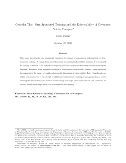 Consider This: Firm-Sponsored Training and the Enforceability of