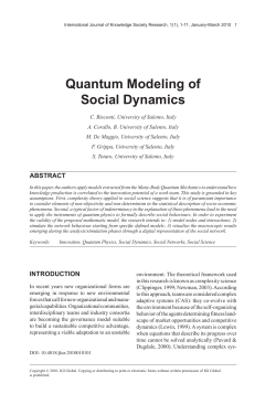 Quantum Modeling of Social dynamics