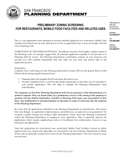 preliminary zoning screening for restaurants, mobile food facilities