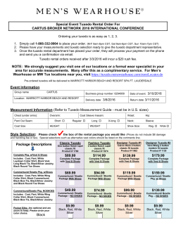 Special Event Tuxedo Rental Order For CARTUS BROKER