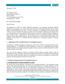 AICPA Comments on the Application of the Revised Section 6694