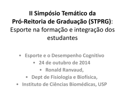 Prof. Ronald Ranvaud ( ICB) &ldquo;Esporte e desempenho cognitivo&rdquo;
