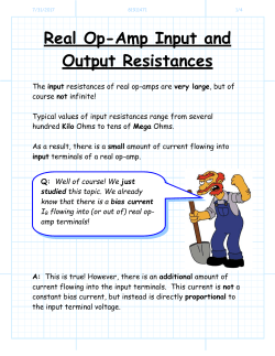 Real Op-Amp Input and Output Resistances