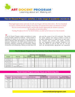 The Art Docent Program satisfies a wide range of academic standards.