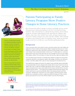 Parents Participating in Family Literacy Programs Show