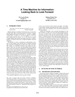 A Time Machine for Information: Looking Back to Look Forward
