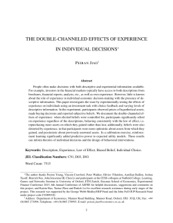 the double-channeled effects of experience in individual decisions