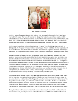 BIO of Keith D. Corrick Keith is a native of Maryland, born in 1953 in