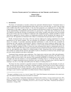 testing tournaments - The University of Chicago Booth School of