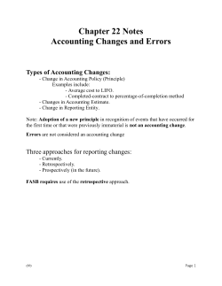Changes in Accounting Estimate
