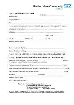 LEG ULCER CLINIC REFERRAL FORM