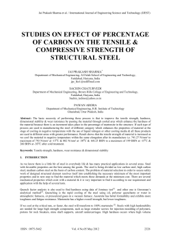 studies on effect of percentage of carbon on the