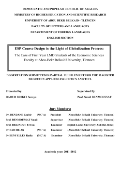 ESP Course Design in the Light of Globalization Process