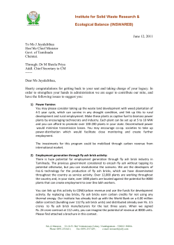 Open letter to the CM of Tamilnadu for promoting biomass - FAL-G