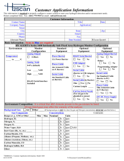Customer Application Information