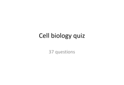 Cell biology revision quiz